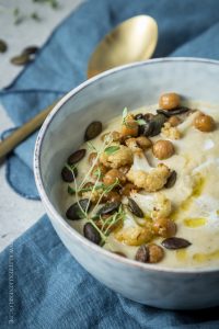 Knaller! Kichererbsen-Kartoffel-Suppe mit geröstetem Blumenkohl | Die Vorspeise für mein Ostermenü