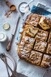Mein Rezept für einen saftigen Cinnamon Streusel Coffee Cake. Oder auch: Zimtstreusel-Kuchen